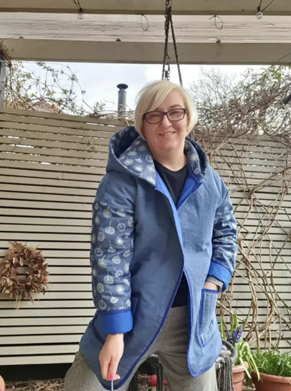 Customer review photo — handmade Hooded Quilted Jacket